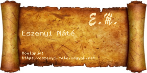 Eszenyi Máté névjegykártya